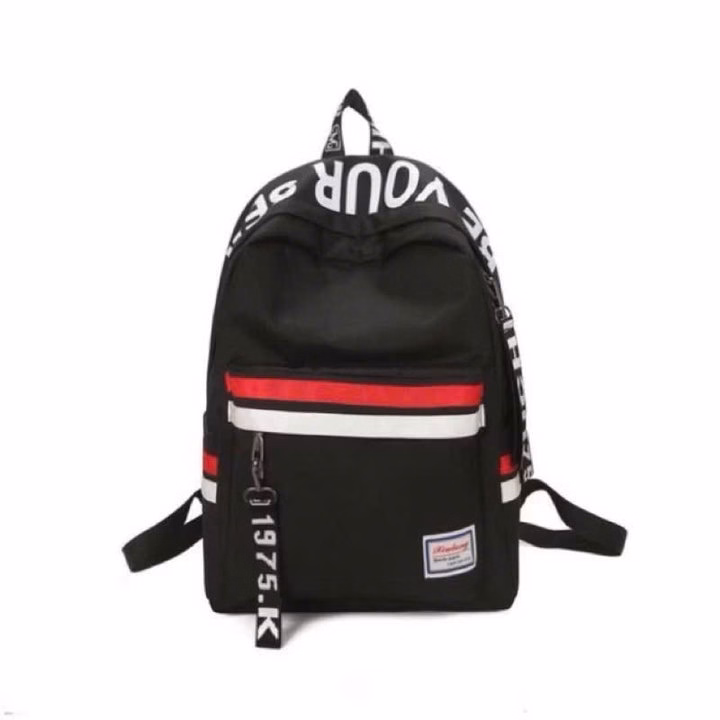 Balo Vải Bố Vừa A4 Be Your Sọc Ngang Đỏ Trắng St87Yt-Sam Store - Ảnh 6