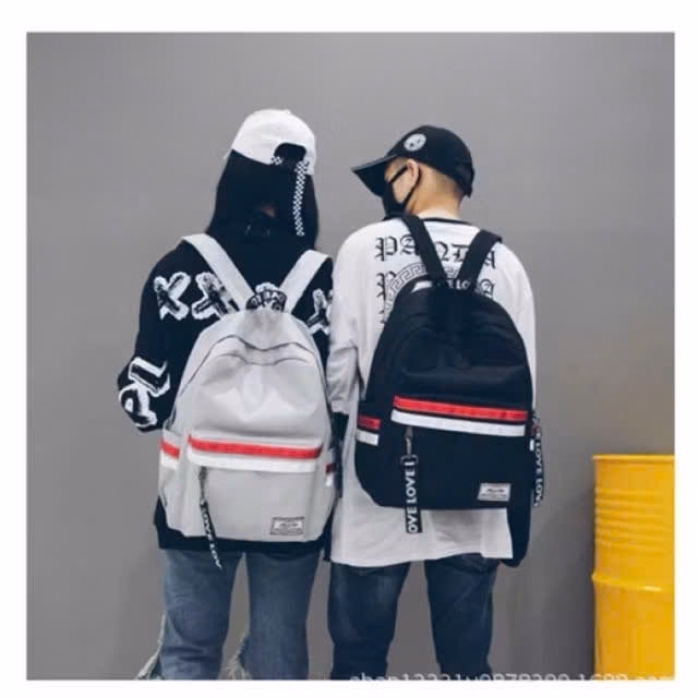 Balo Vải Bố Vừa A4 Be Your Sọc Ngang Đỏ Trắng St87Yt-Sam Store