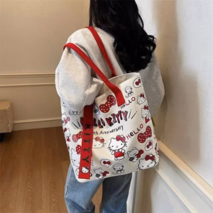Túi Tote Hello Kitty Khoá Kéo Dễ Thương