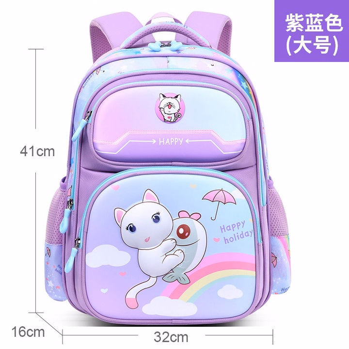 Balo Tiểu Học Hoạt Hình 3D Mẫu Mới, Chống Nước, Bảo Vệ Cột Sống Cho Bé Wh806 - Winnie House - Ảnh 2