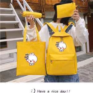 Set Balo Đi Học 4 Món Mèo Hahaha Vừa A4 St69Ki-Sam Store