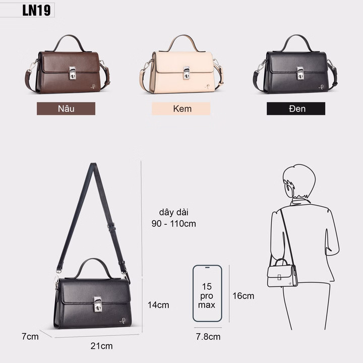 Túi Xách Thời Trang Form Hộp Hình Chữ Nhật Petla Ln19 - Ảnh 7