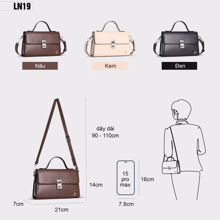 Túi Xách Thời Trang Form Hộp Hình Chữ Nhật Petla Ln19 - Ảnh 12