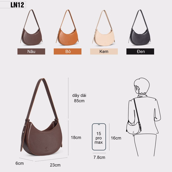 Túi Đeo Vai Hình Bán Nguyệt Petla Ln12 - Ảnh 2
