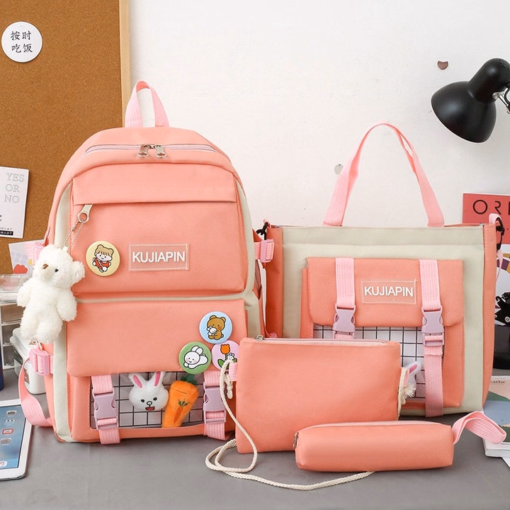 Set 4 Món Balo Đi Học Nam Nữ Thời Trang Đa Năng – Đẹp, Bền, Chống Thấm Pp836 - Pipi Store - Ảnh 3
