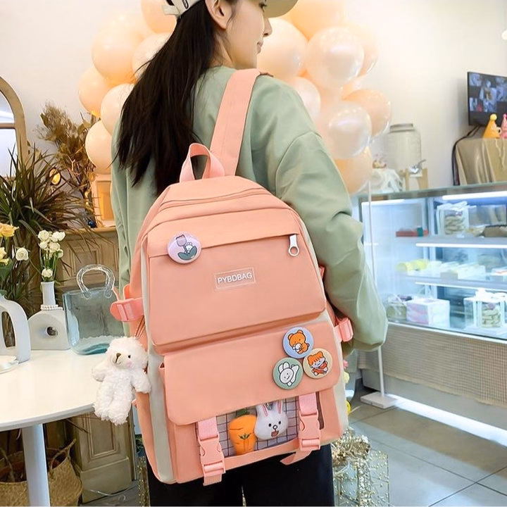 Set 4 Món Balo Đi Học Nam Nữ Thời Trang Đa Năng – Đẹp, Bền, Chống Thấm Pp836 - Pipi Store - Ảnh 9