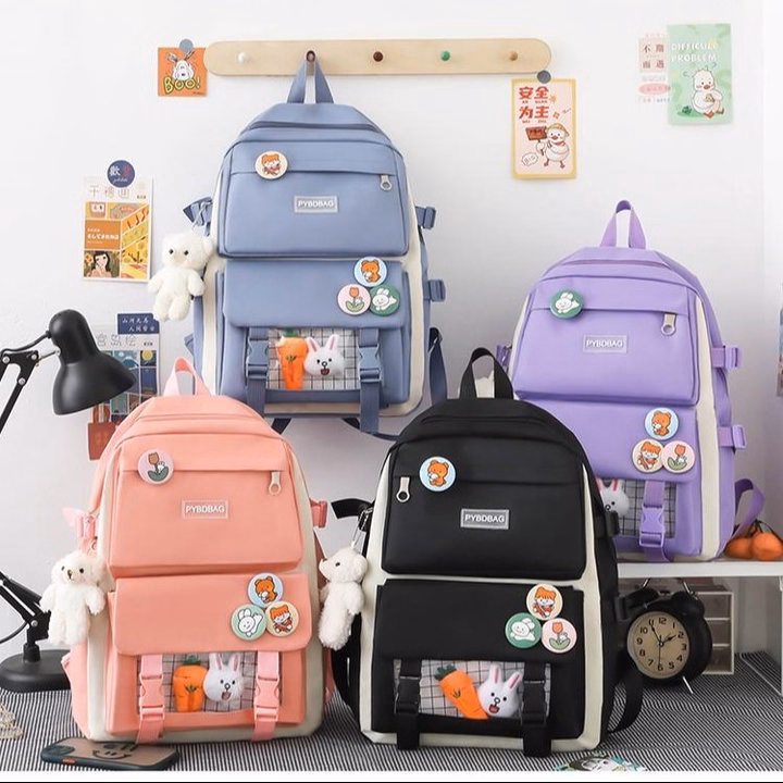 Set 4 Món Balo Đi Học Nam Nữ Thời Trang Đa Năng – Đẹp, Bền, Chống Thấm Pp836 - Pipi Store - Ảnh 18