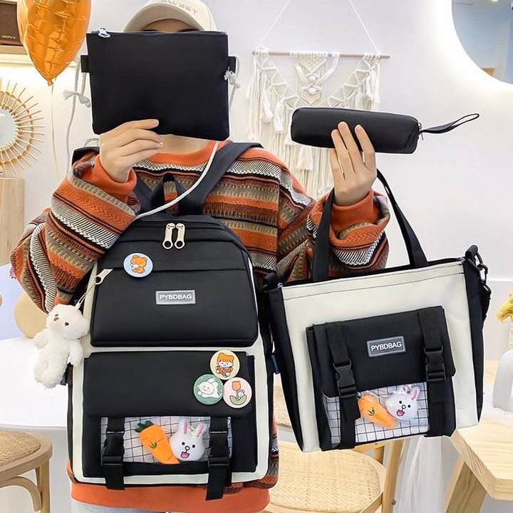 Set 4 Món Balo Đi Học Nam Nữ Thời Trang Đa Năng – Đẹp, Bền, Chống Thấm Pp836 - Pipi Store - Ảnh 19