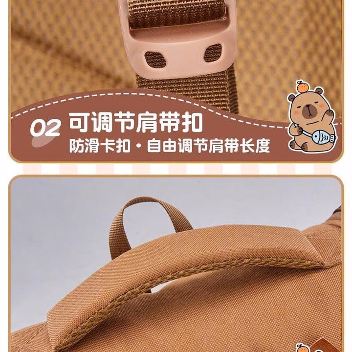 Ba Lô Cặp Sách Capybara Cho Bé Trai Bé Gái Đi Học Tiểu Học - Ảnh 9