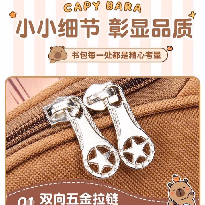 Ba Lô Cặp Sách Capybara Cho Bé Trai Bé Gái Đi Học Tiểu Học - Ảnh 10