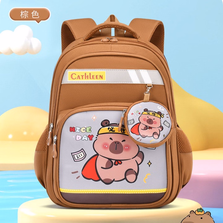 Cặp Balo Học Sinh Bền Bỉ, Siêu Nhẹ – Hình Capybara Cực Kỳ Dễ Thương Wh840 - Winnie House - Ảnh 5