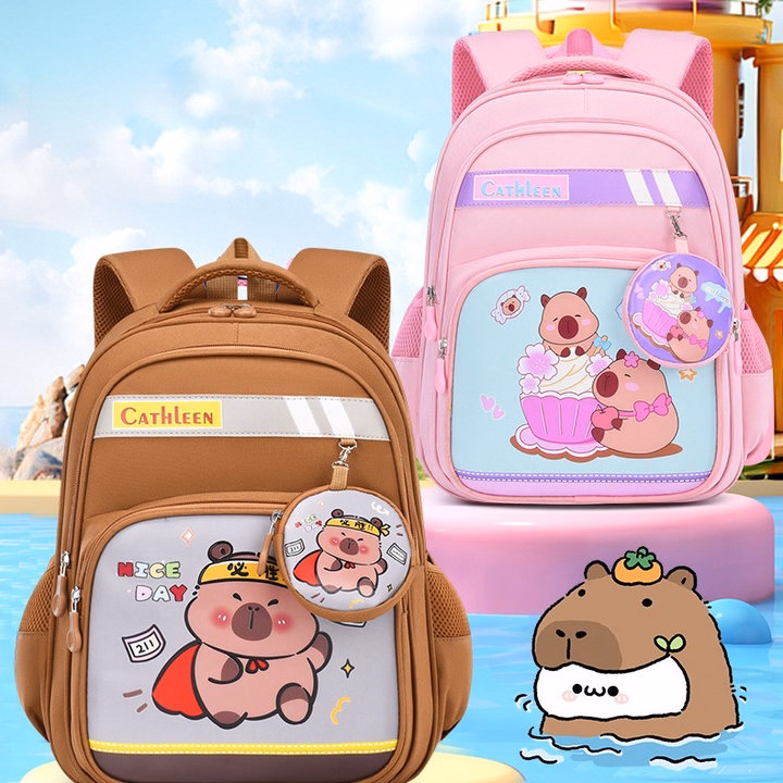 Cặp Balo Học Sinh Bền Bỉ, Siêu Nhẹ – Hình Capybara Cực Kỳ Dễ Thương Wh840 - Winnie House - Ảnh 10