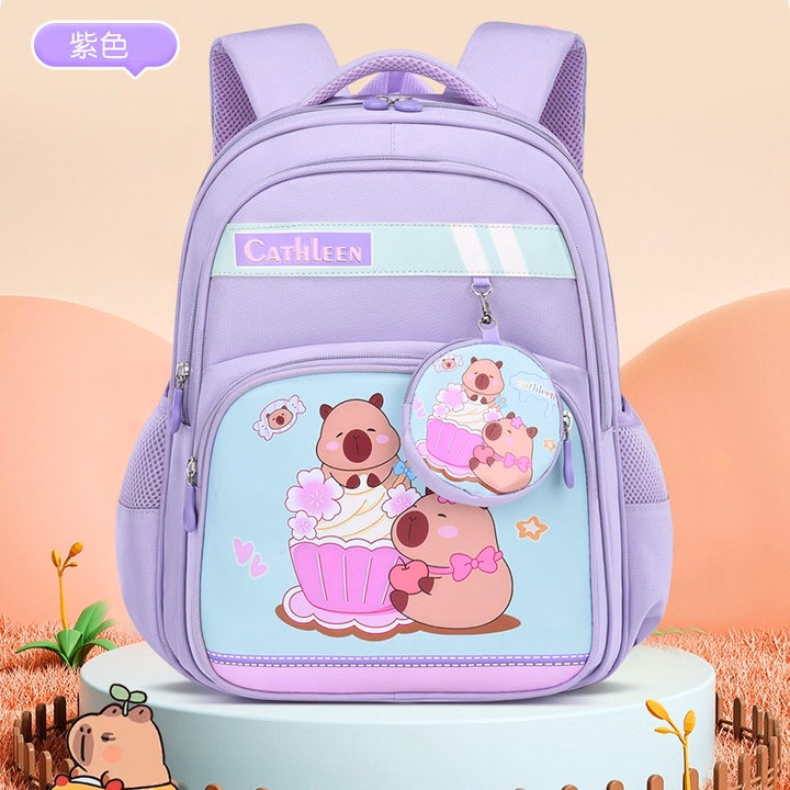 Cặp Balo Học Sinh Bền Bỉ, Siêu Nhẹ – Hình Capybara Cực Kỳ Dễ Thương Pp840 - Pipi Store - Ảnh 4