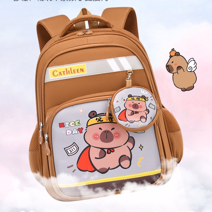 Cặp Balo Học Sinh Bền Bỉ, Siêu Nhẹ – Hình Capybara Cực Kỳ Dễ Thương Pp840 - Pipi Store - Ảnh 9
