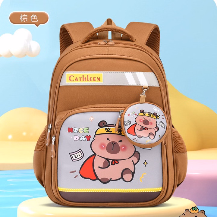 Cặp Balo Học Sinh Bền Bỉ, Siêu Nhẹ – Hình Capybara Cực Kỳ Dễ Thương Pp840 - Pipi Store - Ảnh 6