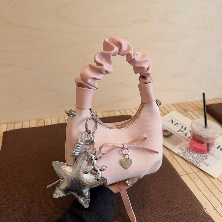 Túi Xách Xếp Ly Quai Rúm, Tặng Móc Khóa Ngôi Sao W765 - Winnie House - Ảnh 4