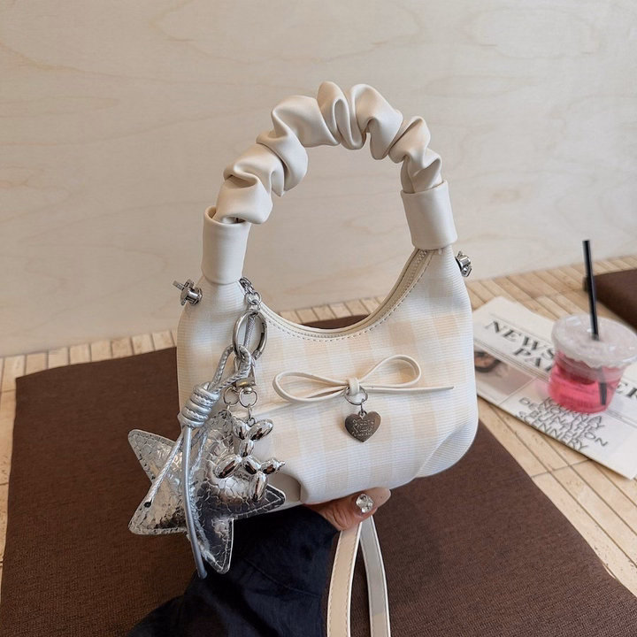 Túi Xách Xếp Ly Quai Rúm, Tặng Móc Khóa Ngôi Sao W765 - Winnie House - Ảnh 3