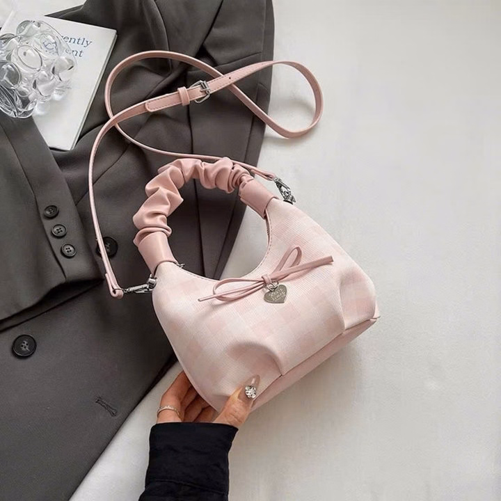 Túi Xách Xếp Ly Quai Rúm, Tặng Móc Khóa Ngôi Sao W765 - Winnie House - Ảnh 10
