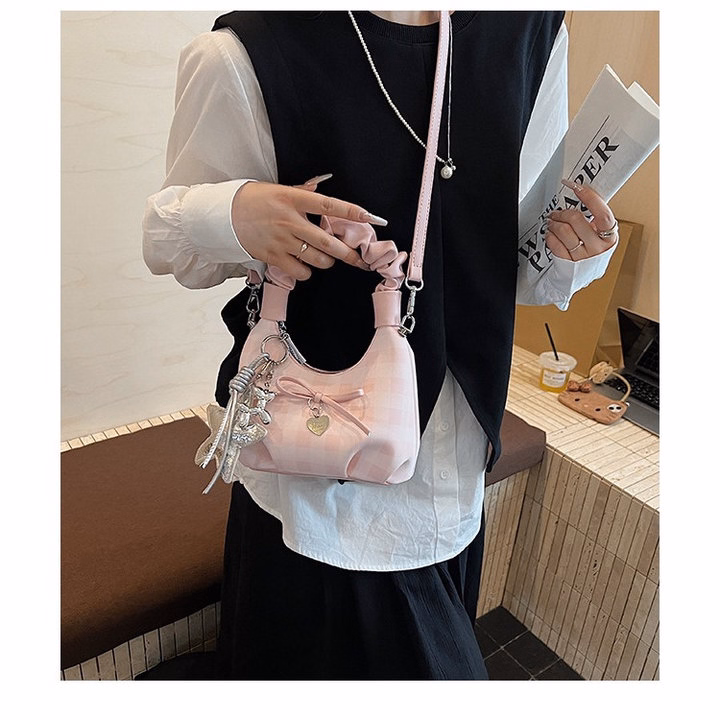Túi Xách Xếp Ly Quai Rúm, Tặng Móc Khóa Ngôi Sao W765 - Winnie House - Ảnh 13