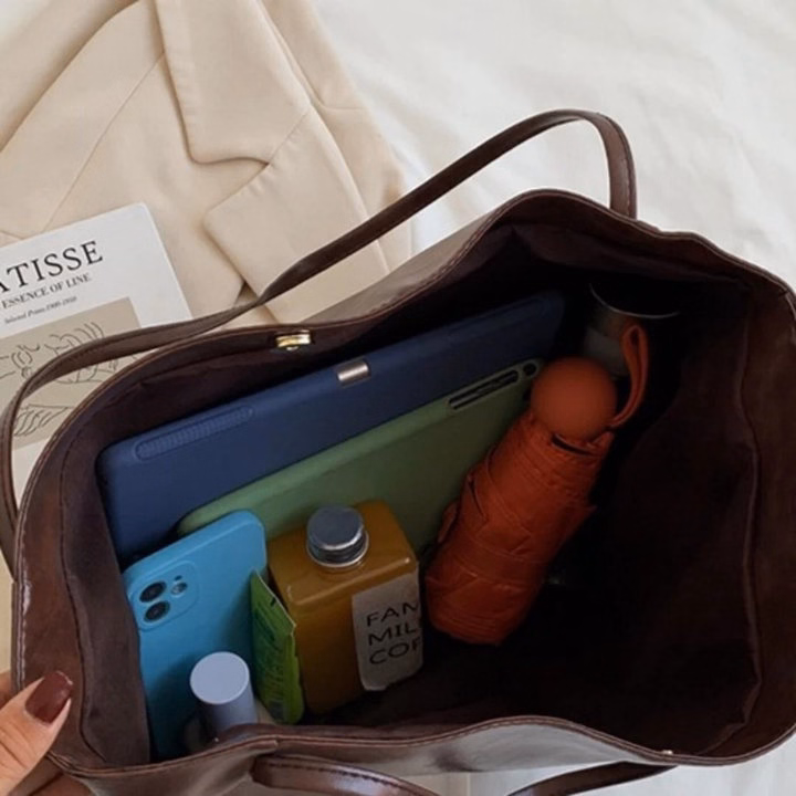 Túi Xách Nữ Kẹp Nách Da Bóng 2 Quai – Size Lớn Cực Sang W764 - Winnie House - Ảnh 11