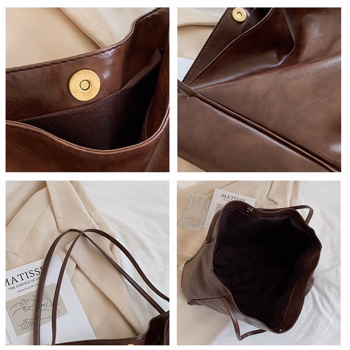 Túi Xách Nữ Kẹp Nách Da Bóng 2 Quai – Size Lớn Cực Sang W764 - Winnie House - Ảnh 10