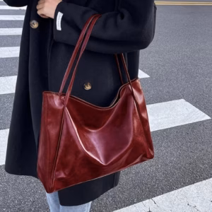 Túi Xách Nữ Kẹp Nách Da Bóng 2 Quai – Size Lớn Cực Sang W764 - Winnie House