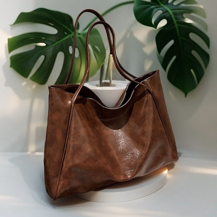 Túi Xách Nữ Kẹp Nách Da Bóng 2 Quai – Size Lớn Cực Sang W764 - Pipi Store