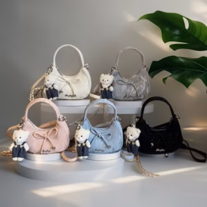 Túi Xách Kẹp Nách, Đeo Chéo Da Nhung Đính Nơ W761 - Winnie House