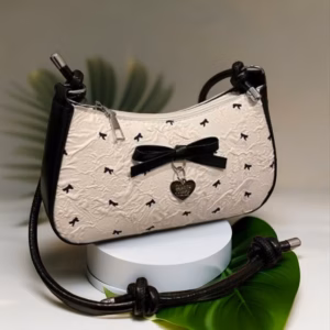 Túi Xách Da Nhám, Kiểu Dáng Đính Nơ Trẻ Trung, Dễ Phối Đồ W752 - Winnie House