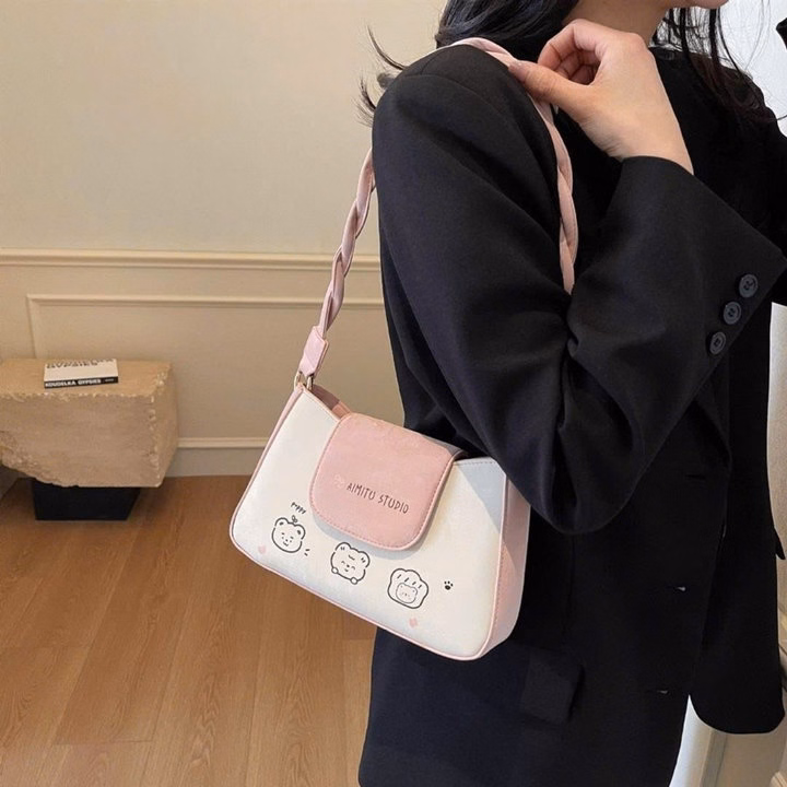 Túi Kẹp Nách – Đeo Vai Quai Xoắn Xinh Xắn, 2 Màu Hot W751 - Winnie House - Ảnh 3