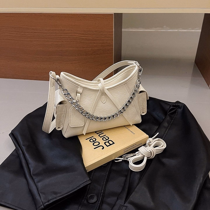 Túi Xách Nữ Kẹp Nách Đeo Chéo Da Nhăn Lót Nhung Dáng Thuyền Độc Lạ W744 - Winnie House - Ảnh 6