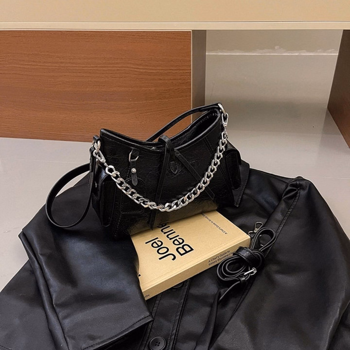 Túi Xách Nữ Kẹp Nách Đeo Chéo Da Nhăn Lót Nhung Dáng Thuyền Độc Lạ W744 - Winnie House - Ảnh 3