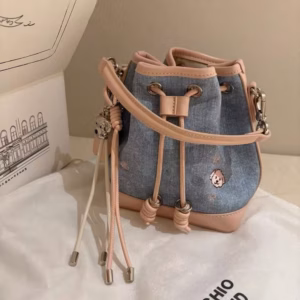 Túi Bucket Nữ Trẻ Trung, Cá Tính Dáng Chậu Dây Rút, Tặng Kèm Móc Cún W739 - Winnie House