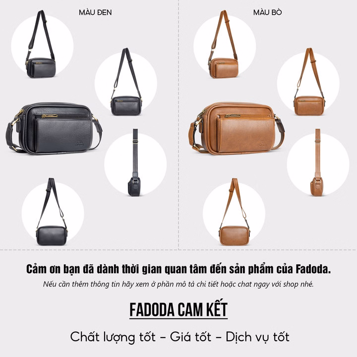 Túi Đeo Chéo Da Nam Nữ Thời Trang Fadoda Fdc17 - Ảnh 8
