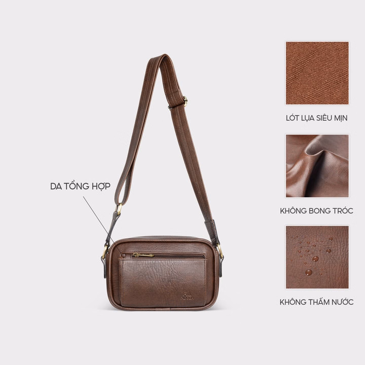 Túi Đeo Chéo Da Nam Nữ Thời Trang Fadoda Fdc17 - Ảnh 3