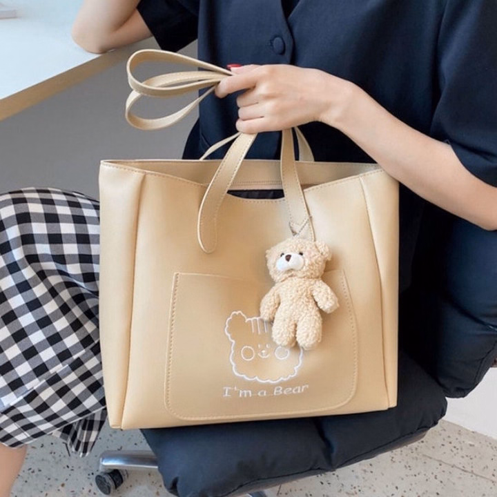 Túi Xách Nữ Công Sở Đeo Chéo Kèm Gấu Bông Đáng Yêu W53 - Winnie House - Ảnh 6