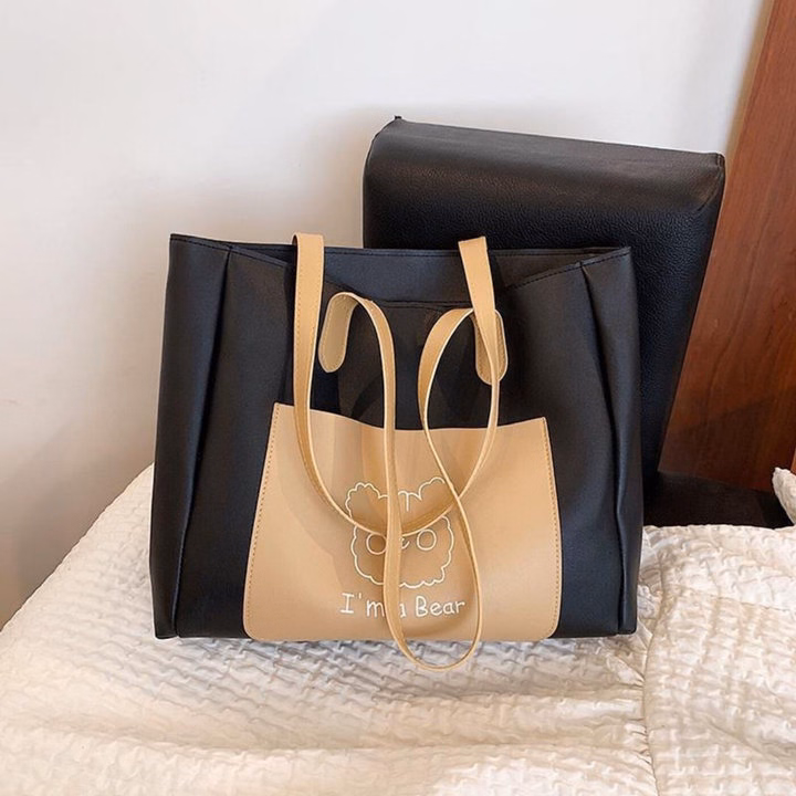 Túi Xách Nữ Công Sở Đeo Chéo Kèm Gấu Bông Đáng Yêu W53 - Winnie House - Ảnh 7