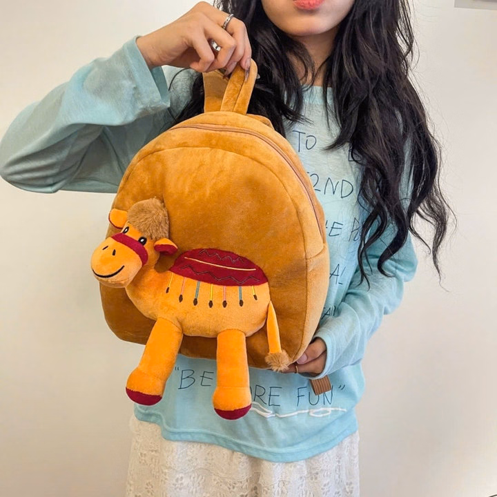 Balo Nhồi Bông Mầm Non Hoạt Hình Lạc Đà Siêu Dễ Thương A860 - Pipi Store - Ảnh 3