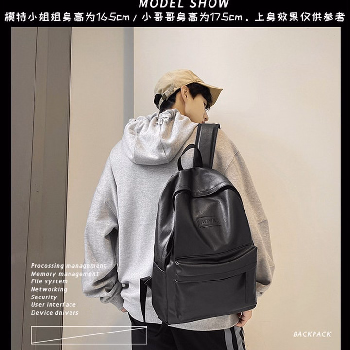 Balo Thời Trang Unisex Da Pu Chống Nước – Siêu Bền, Siêu Đẹp A207 - Pipi Store - Ảnh 7