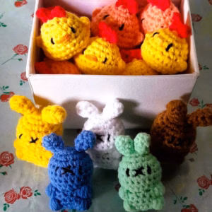 Móc Khóa Thỏ, Gà Bằng Len Thủ Công 04C2025 Yukishop