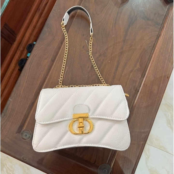 Túi Xách Nữ Da Nhăn Bóng Phối Xích – Thanh Lịch Mà Cực Chất W397 - Winnie House - Ảnh 5