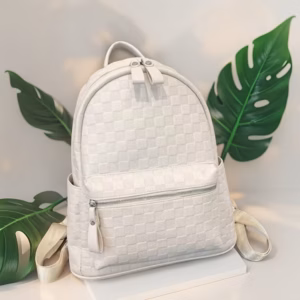 Balo Đi Học Nam Nữ Size 40 Da Mềm Vừa A4 Họa Tiết Caro Thời Trang Cá Tính Wh643, W481- Winnie House