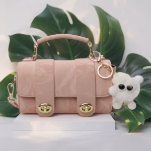 Túi Kẹp Nách Đáy Tròn Khóa Xoay Kèm Gấu, Nhỏ Gọn Thanh Lịch, Nổi Bật W551 - Winnie House