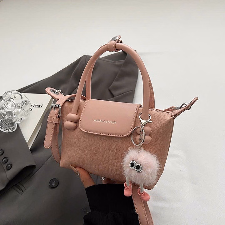 Túi Xách Nữ W579 – Da Loang Cực Xinh Kèm Quả Bông - Winnie House - Ảnh 2