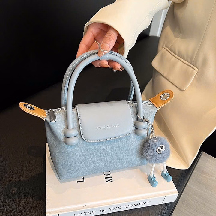 Túi Xách Nữ W579 – Da Loang Cực Xinh Kèm Quả Bông - Winnie House - Ảnh 7