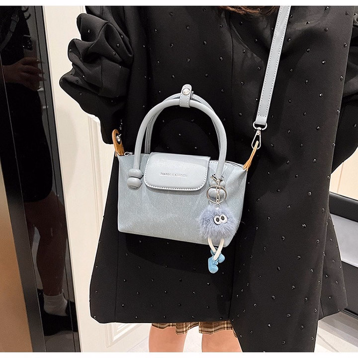 Túi Xách Nữ W579 – Da Loang Cực Xinh Kèm Quả Bông - Winnie House - Ảnh 8