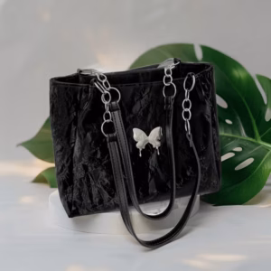 Túi Xách Nữ Công Sở Da Nhung Mềm, Gắn Mác Bướm Bạc W589 - Winnie House