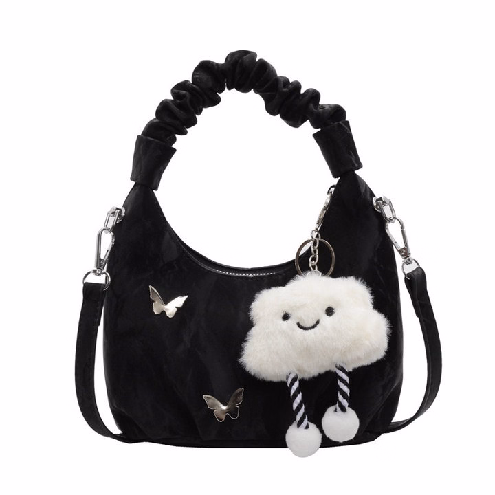 Túi Đeo Chéo, Xách Tay Nhung Quai Rúm, Tặng Kèm Móc Treo W599 - Winnie House - Ảnh 2