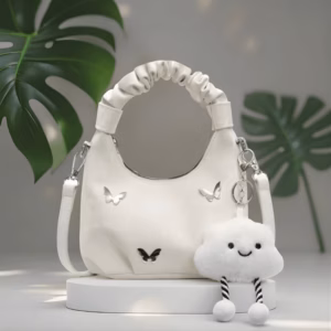 Túi Đeo Chéo, Xách Tay Nhung Quai Rúm, Tặng Kèm Móc Treo W599 - Winnie House