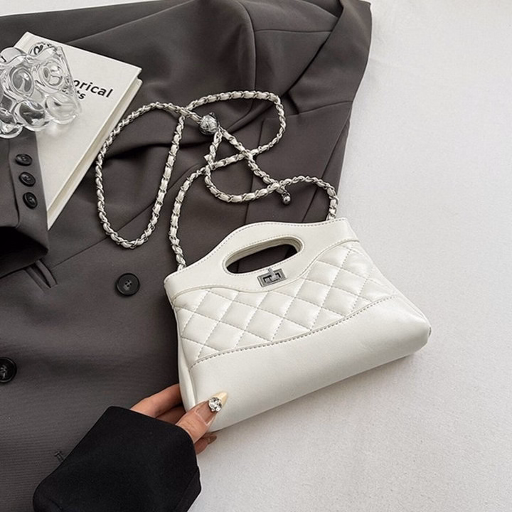Túi Xách Nữ Chần Chỉ Phối Dây Da Đan Xích Cực Sang W629 - Winnie House - Ảnh 4